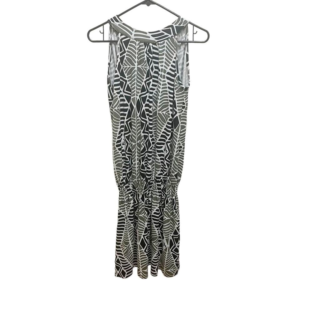 Missing Polynesia Charcoal & Gray Lela drop waist Tapa print Sleeveless Dress M